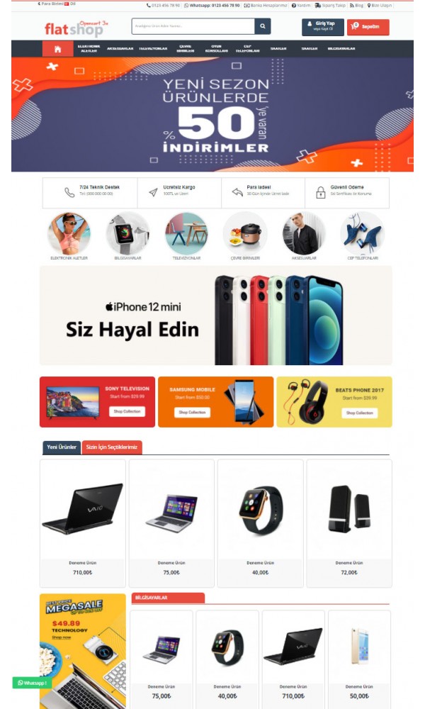 Opencart 3x FlatShop Tema